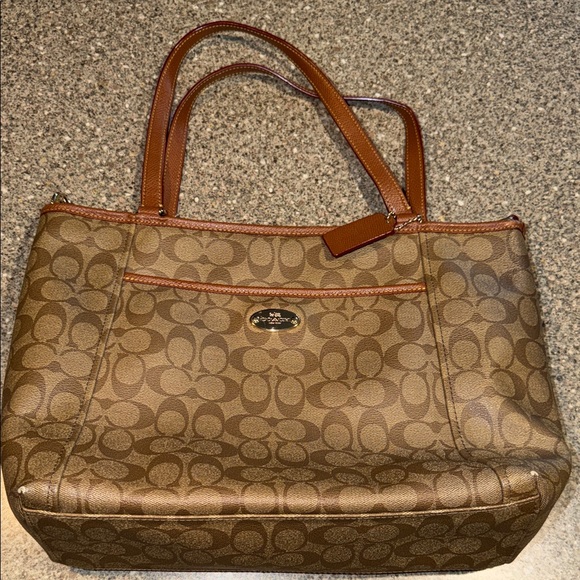 Coach Handbags - Coach Tan and Brown Signature Tote